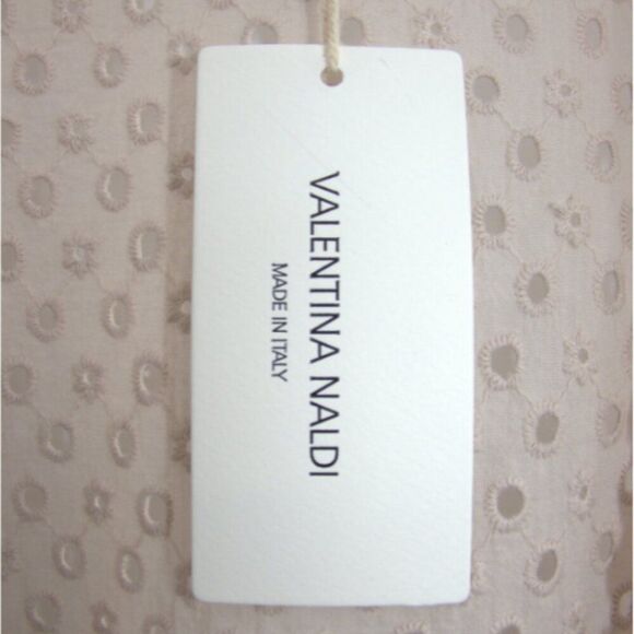 NWT Valentina Naldi Beige Eyelet Cotton Vest Duster Italy Boho Cottagecore - Picture 11 of 14